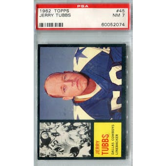 1962 Topps Football #45 Jerry Tubbs SP PSA 7 (NM) *2074 (Reed Buy)