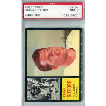 1962 Topps Football #104 Frank Gifford PSA 7 (NM) *0621