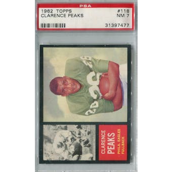 1962 Topps Football #118 Clarence Peaks PSA 7 (NM) *7477