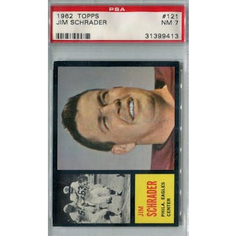 1962 Topps Football #121 Jim Schrader SP PSA 7 (NM) *9413