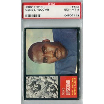 1962 Topps Football #133 Gene Lipscomb SP PSA 8 (NM-MT) *7113