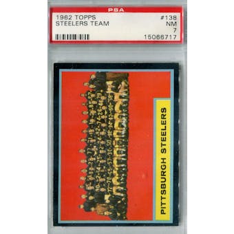 1962 Topps Football #138 Pittsburgh Steelers SP PSA 7 (NM) *6717