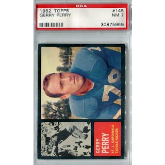 1962 Topps Football #145 Gerry Perry PSA 7 (NM) *5959
