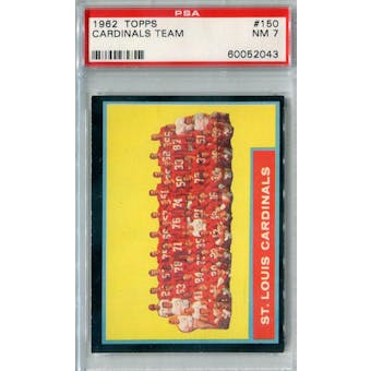 1962 Topps Football #150 St. Louis Cardinals PSA 7 (NM) *2043 (Reed Buy)