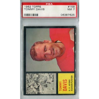 1962 Topps Football #158 Tommy Davis PSA 7 (NM) *7625