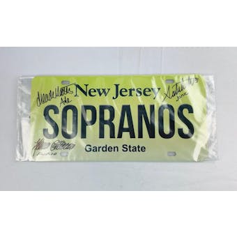 Sopranos Triple Signed by Furio, Ade, Janice Autographed License Plate (DA COA)