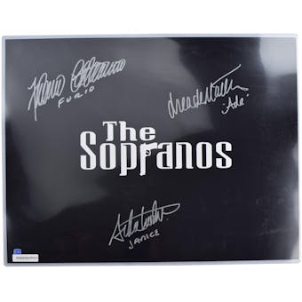 Sopranos Triple Signed by Furio, Ade, Janice Autographed 16x20 Title Photo (DA COA)