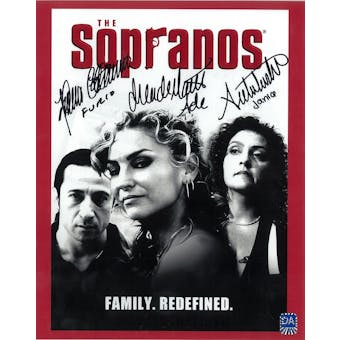 Sopranos Triple Signed by Furio, Ade, Janice Autographed 8x10 Faces Photo (DA COA)
