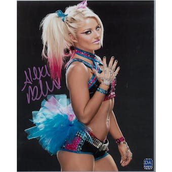 Alexa Bliss WWE Autographed 8x10 Blue Wrestling Photo