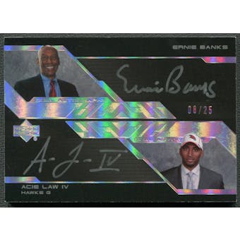 2007/08 UD Black #BL Ernie Banks & Acie Law IV Dual Auto #08/25