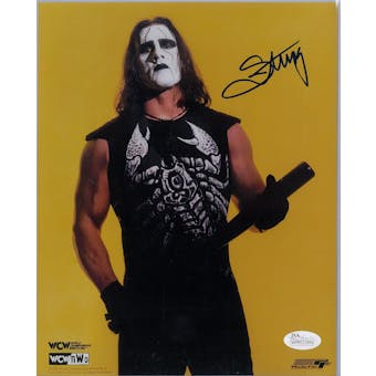Sting WWE Steve Borden Autographed 8x10 Long Wrestling Photo (JSA COA)
