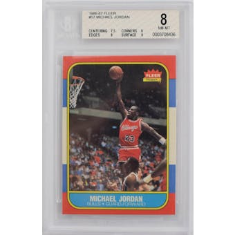 1986/87 Fleer Michael Jordan Rookie Card #57 BGS 8 (7.5,9,9,9)