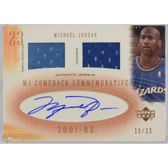 2001/02 MJ Comeback Set Michael Jordan Patch Autographed Card CCDA4 /23