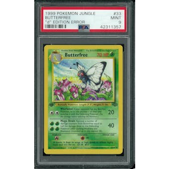 Pokemon Jungle ""d Edition"" Error Butterfree 33/64 PSA 9