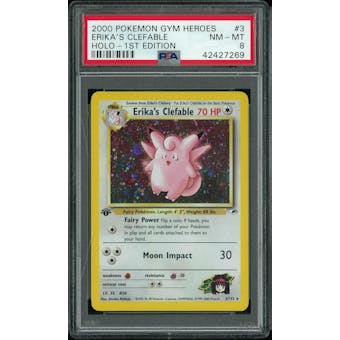 Pokemon Gym Heroes 1st Edition Erika's Clefable 3/132 PSA 8