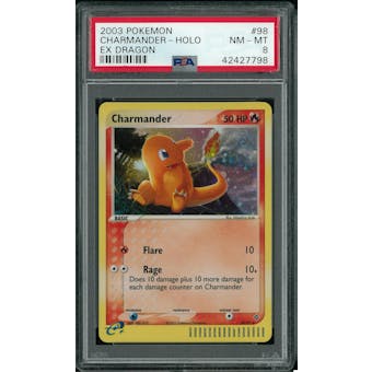 Pokemon EX Dragon Charmander 98/97 PSA 8