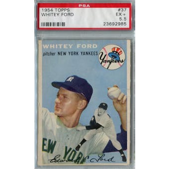 1954 Topps Baseball #37 Whitey Ford PSA 5.5 (EX+) *2985