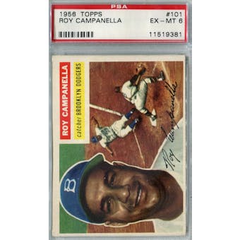 1956 Topps Baseball #101 Roy Campanella PSA 6 (EX-MT) *9381