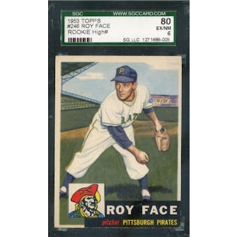 1953 Topps Baseball #246 Roy Face SGC 80 (EX/NM) *8005