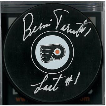 Bernie Parent Autographed Philadelphia Flyers Puck Last #1 (DACW COA)