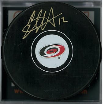 Eric Staal Autographed Carolina Hurricanes Hockey Puck (DACW COA)