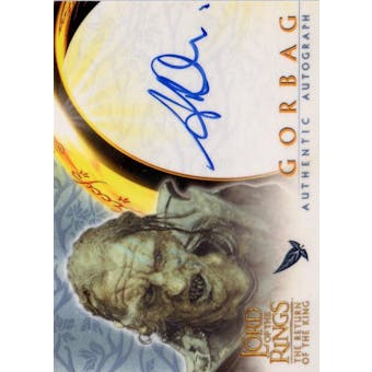 Lord of the Rings Return of the King Stephen Ure Gorbag Autographed Card (Topps 2003) (Reed Buy)