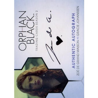 Orphan Black Zoe de Grand Maison Gracie Johanssen Autograph (2017 Cryptozoic) (Reed Buy)