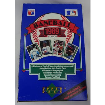 1989 Upper Deck High # Baseball Wax Box (Reed Buy)