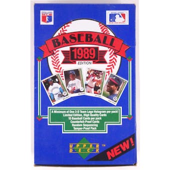 1989 Upper Deck Low # Baseball Wax Box (Reed Buy)
