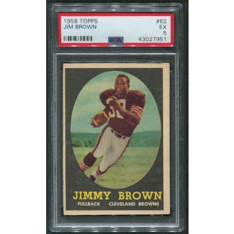 1958 Topps Football #62 Jim Brown Rookie PSA 5 (EX)