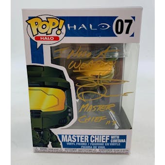 Halo Master Chief Funko POP Autographed by Steve Downes "I Need A Weapon"