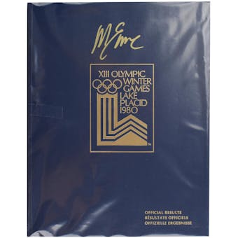 Mike Eruzione Autographed Miracle On Ice 1980 Lake Placid Olympics Official Results Book (Blue)