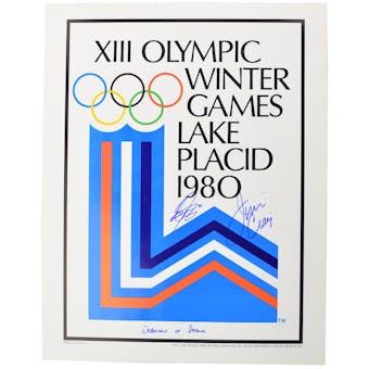 Jim Craig & Steve Janaszak Autographed Miracle On Ice 1980 Lake Placid Olympics Poster (Department of Defense)