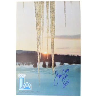 Jim Craig Autographed Miracle On Ice 1980 Lake Placid Olympics Icicle Poster (1980 Gold Inscription)