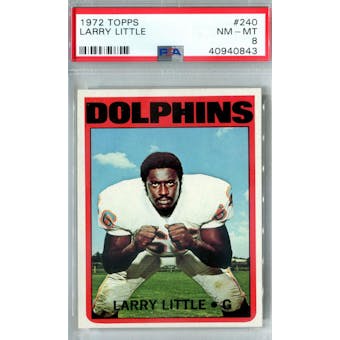 1972 Topps Football #240 Larry Little RC PSA 8 (NM-MT) *0843 (Reed Buy)