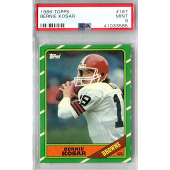 1986 Topps Football #187 Bernie Kosar RC PSA 9 (Mint) *3585 (Reed Buy)