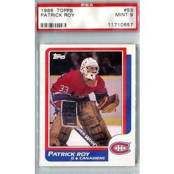 1986/87 Topps Hockey #53 Patrick Roy RC PSA 9 (Mint) *0657 (Reed Buy)