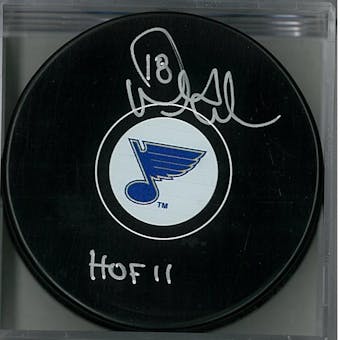 Doug Gilmour Autographed St Louis Blues Hockey Puck (AJSW COA)