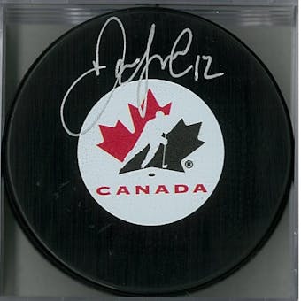 Jarome Iginla Autographed Canada Hockey Puck (AJSW COA)