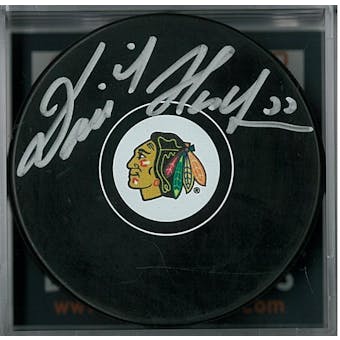 Dominik Hasek Autographed Chicago Blackhawks Hockey Puck  (DACW COA)