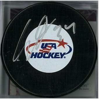 Auston Matthews Autographed Team USA Hockey Puck (JSA COA)
