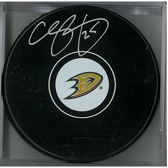 Chris Pronger Autographed Anaheim Duck Hockey Puck (AJSW COA)