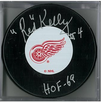 Red Kelly Autographed Detroit Red Wings Hockey Puck (Cojo COA)
