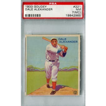 1933 Goudey Baseball #221 Dale Alexander PSA 7MC (NM) *2965 (Reed Buy)