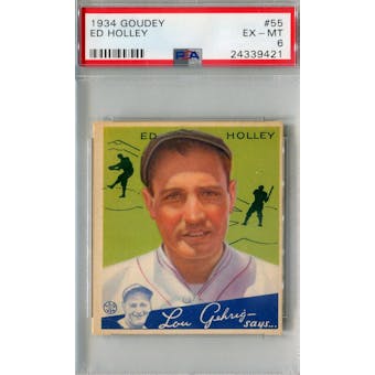 1934 Goudey Baseball #55 Ed Holley PSA 6 (EX-MT) *9421 (Reed Buy)