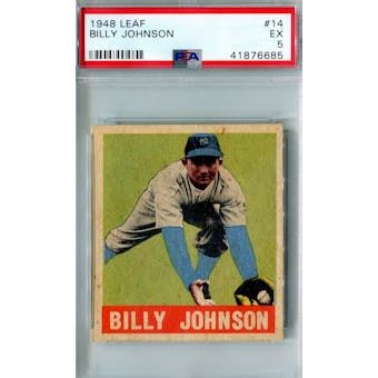 1948 Leaf Baseball #14 Billy Johnson PSA 5 (EX) *6685 (Reed Buy)