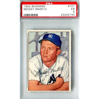 1952 Bowman Baseball #101 Mickey Mantle PSA 5 (EX) *2144 (Reed Buy)