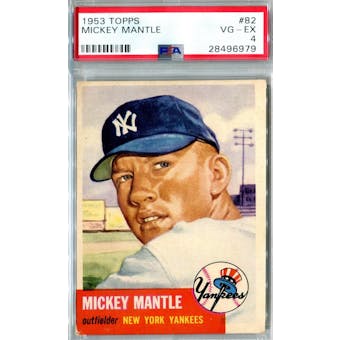 1953 Topps Baseball #82 Mickey Mantle PSA 4 (VG-EX) *6979 (Reed Buy)