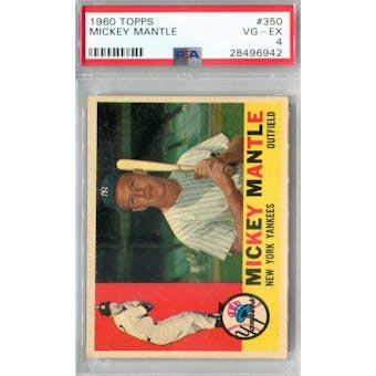 1960 Topps Baseball #350 Mickey Mantle PSA 4 (VG-EX) *6942 (Reed Buy)