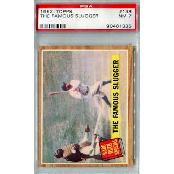 1962 Topps Baseball #138 The Famous Slugger PSA 7 (NM) *1335 (Reed Buy)